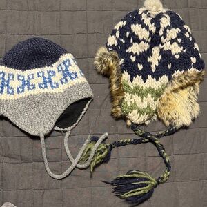 Cozy Knit Winter Hats - Blue and Gray